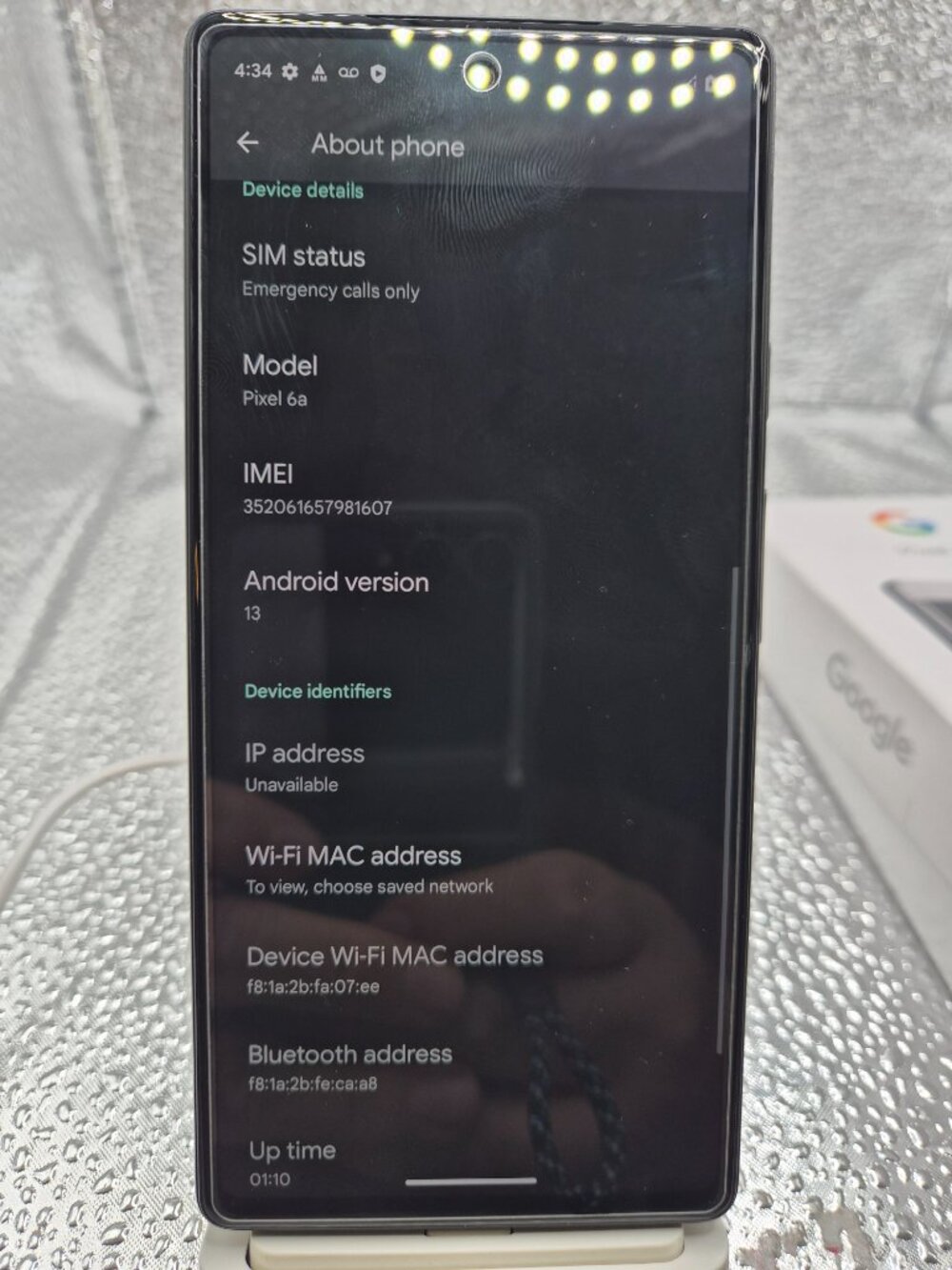 Lightly Used Google Pixel 6a 128GB Chalk (White) Factory Unlocked - Picture 5 of 13